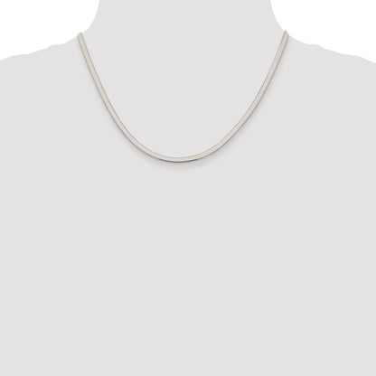 Sterling Silver Rhodium-plated 3mm Magic Herringbone Chain