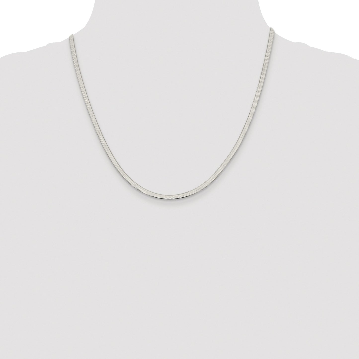 Sterling Silver Rhodium-plated 3mm Magic Herringbone Chain