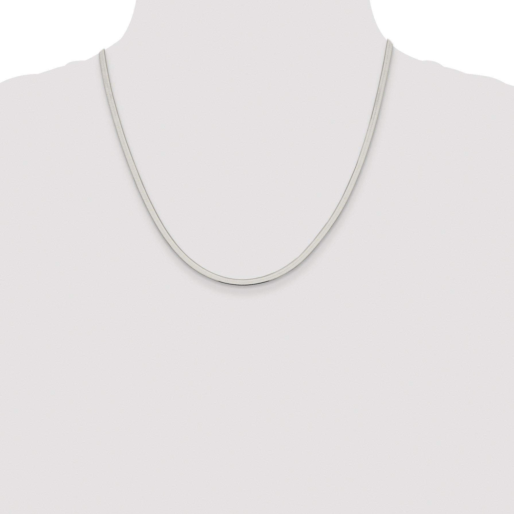Sterling Silver Rhodium-plated 3mm Magic Herringbone Chain