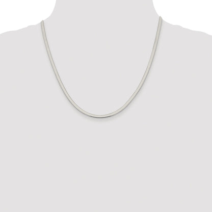 Sterling Silver Rhodium-plated 3mm Magic Herringbone Chain