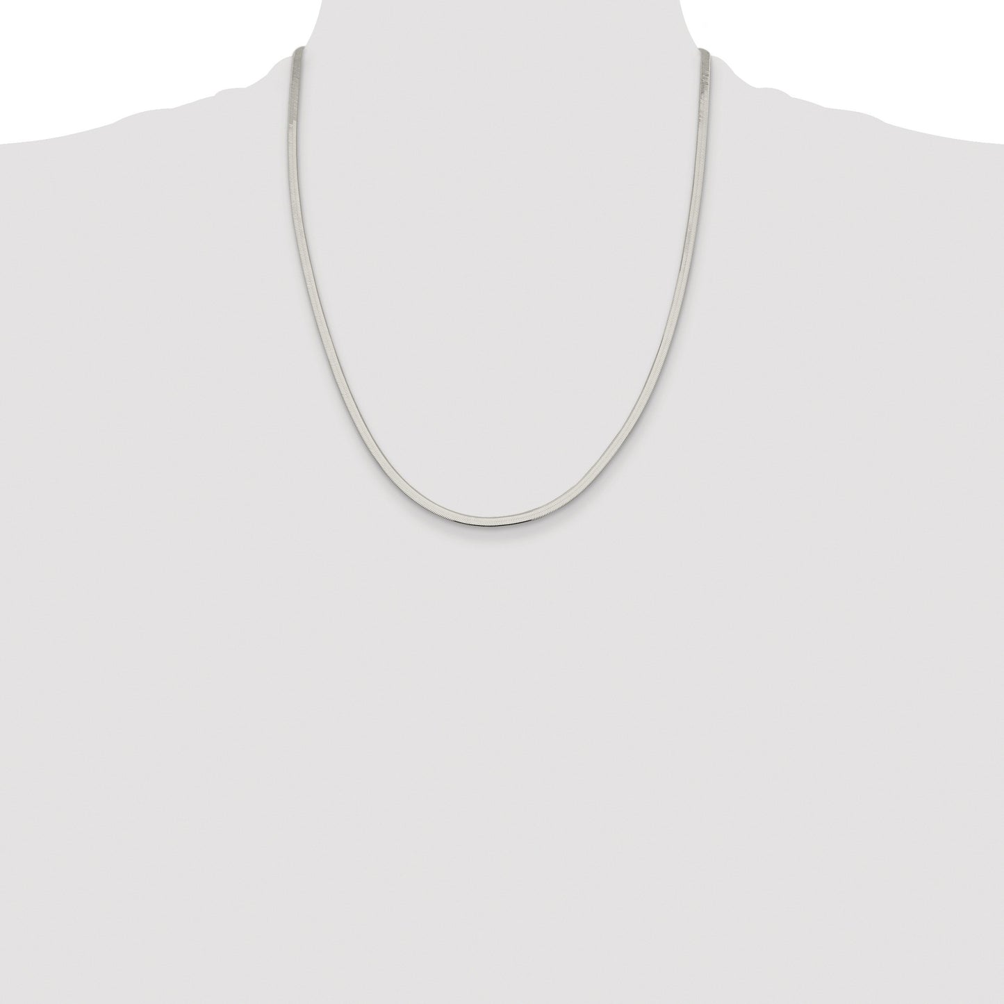 Sterling Silver Rhodium-plated 3mm Magic Herringbone Chain