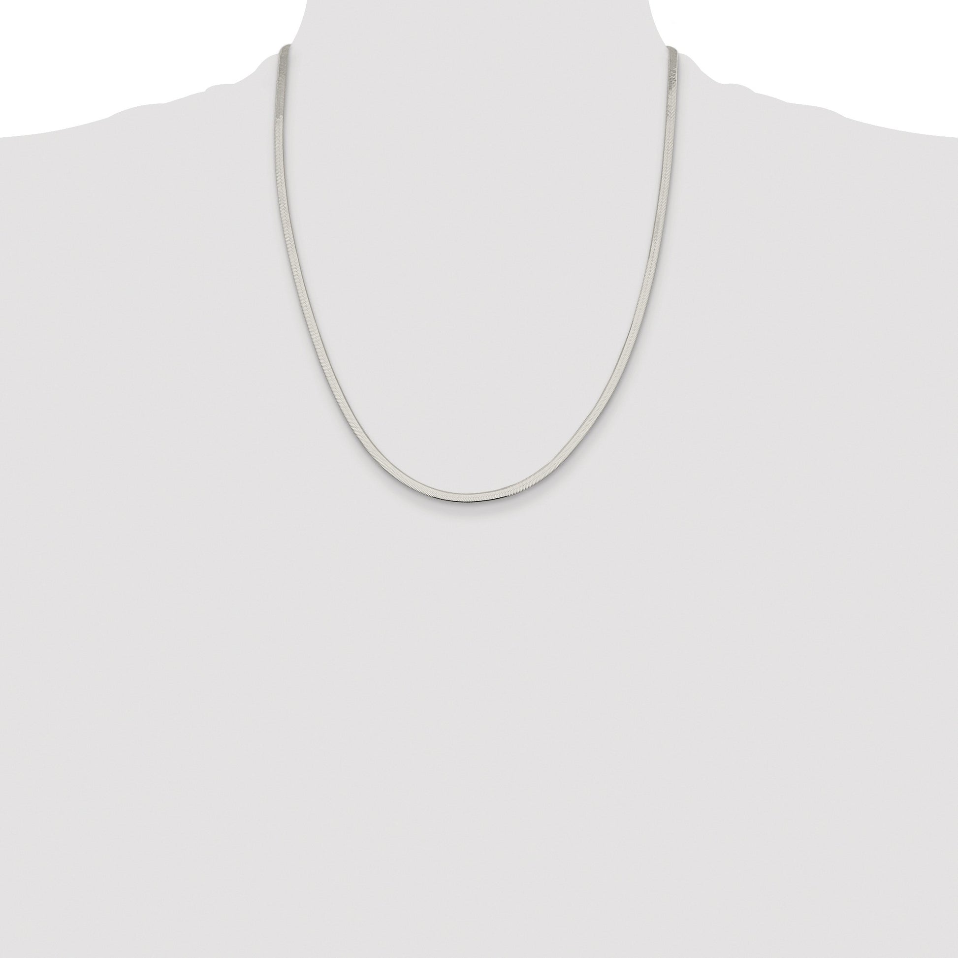 Sterling Silver Rhodium-plated 3mm Magic Herringbone Chain