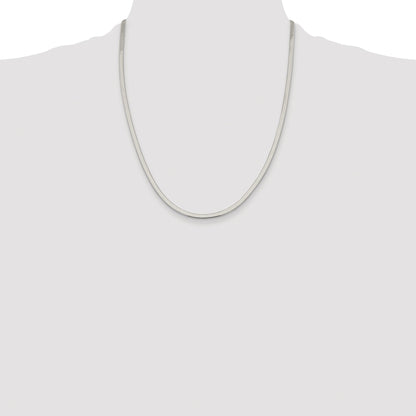 Sterling Silver Rhodium-plated 3mm Magic Herringbone Chain