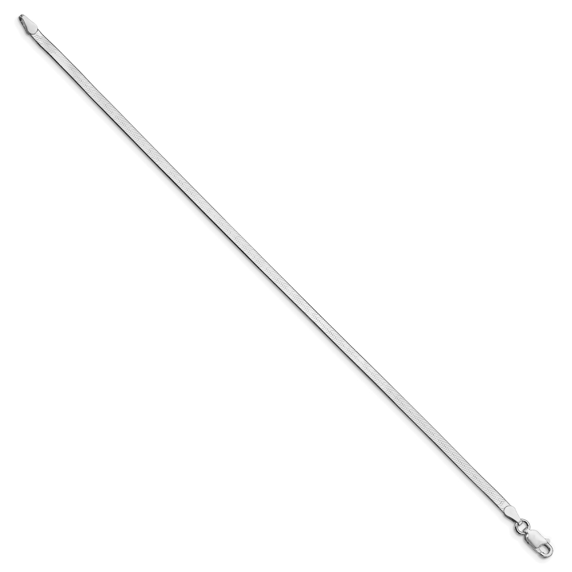 Sterling Silver Rhodium-plated 3mm Magic Herringbone Chain