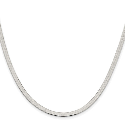 Sterling Silver Rhodium-plated 3.5mm Magic Herringbone Chain