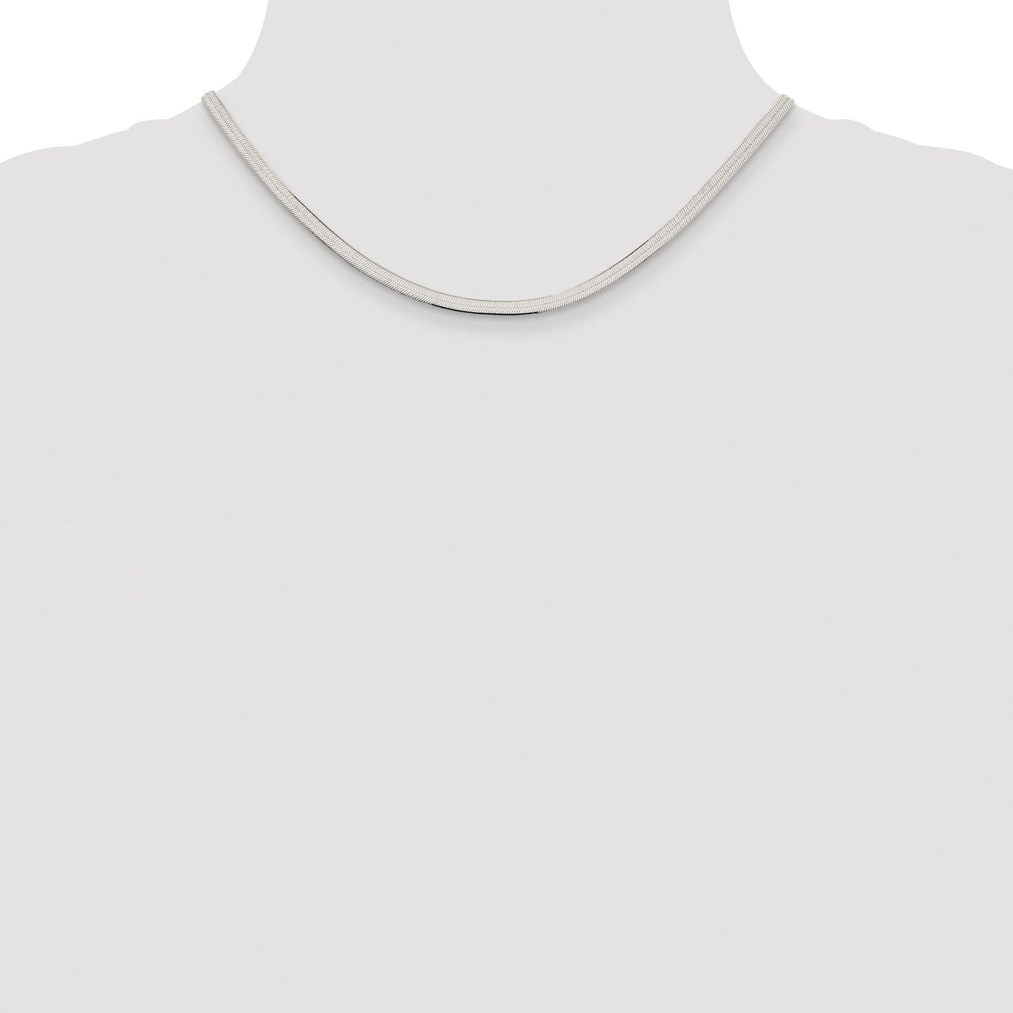 Sterling Silver Rhodium-plated 3.5mm Magic Herringbone Chain