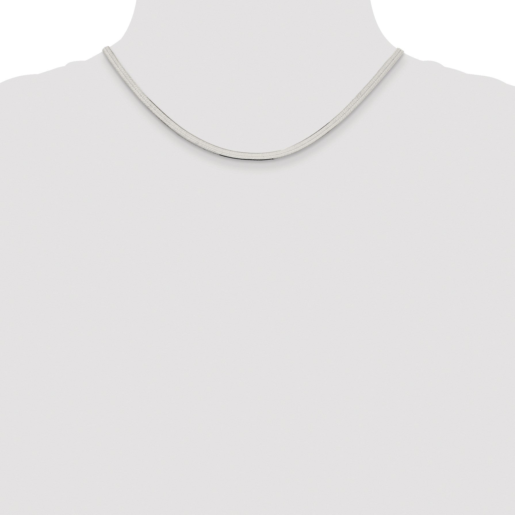 Sterling Silver Rhodium-plated 3.5mm Magic Herringbone Chain