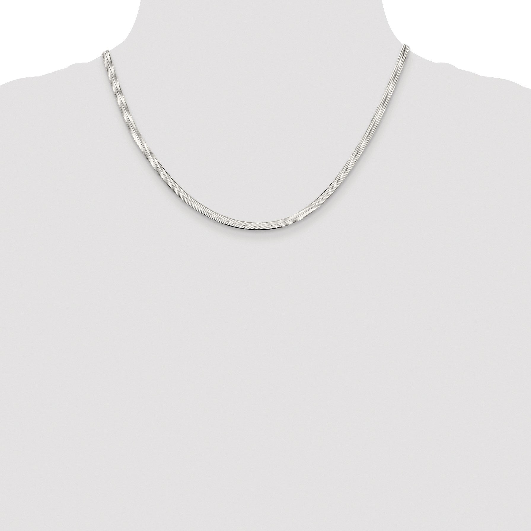 Sterling Silver Rhodium-plated 3.5mm Magic Herringbone Chain