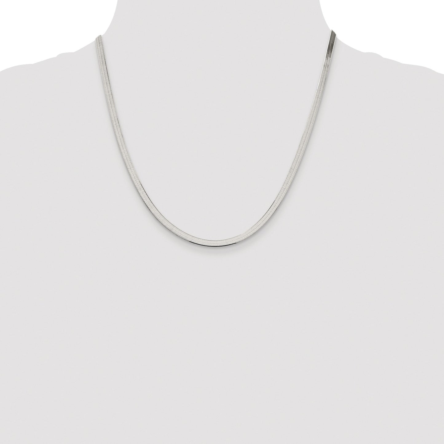Sterling Silver Rhodium-plated 3.5mm Magic Herringbone Chain
