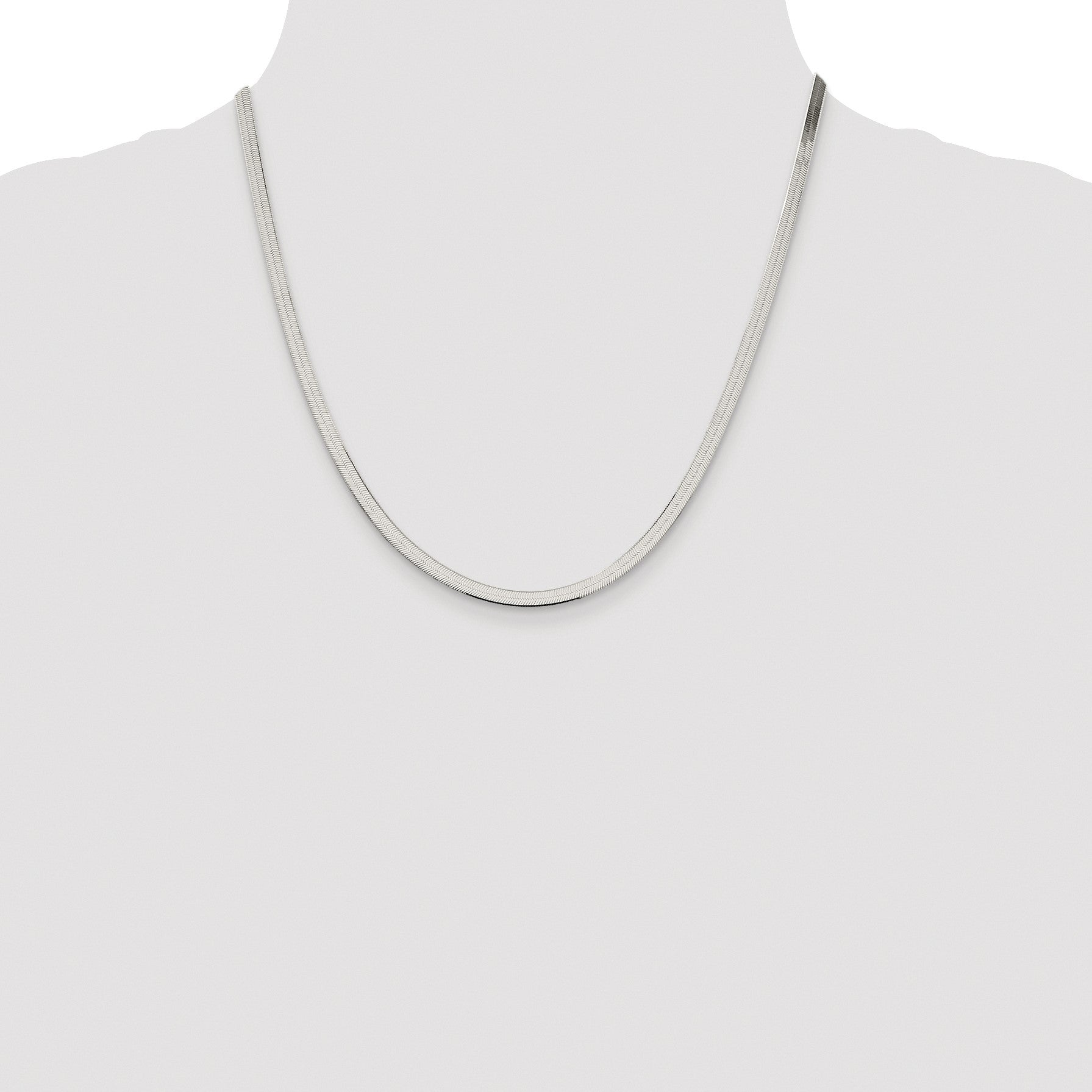 Sterling Silver Rhodium-plated 3.5mm Magic Herringbone Chain