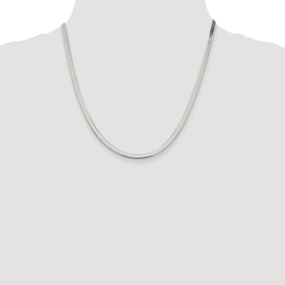 Sterling Silver Rhodium-plated 3.5mm Magic Herringbone Chain