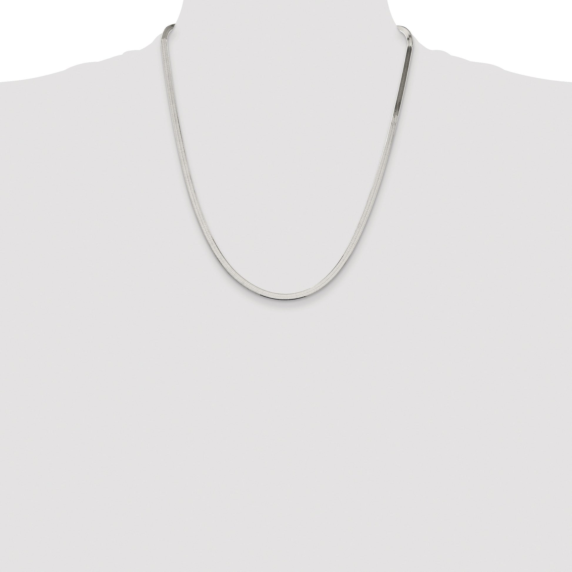 Sterling Silver Rhodium-plated 3.5mm Magic Herringbone Chain