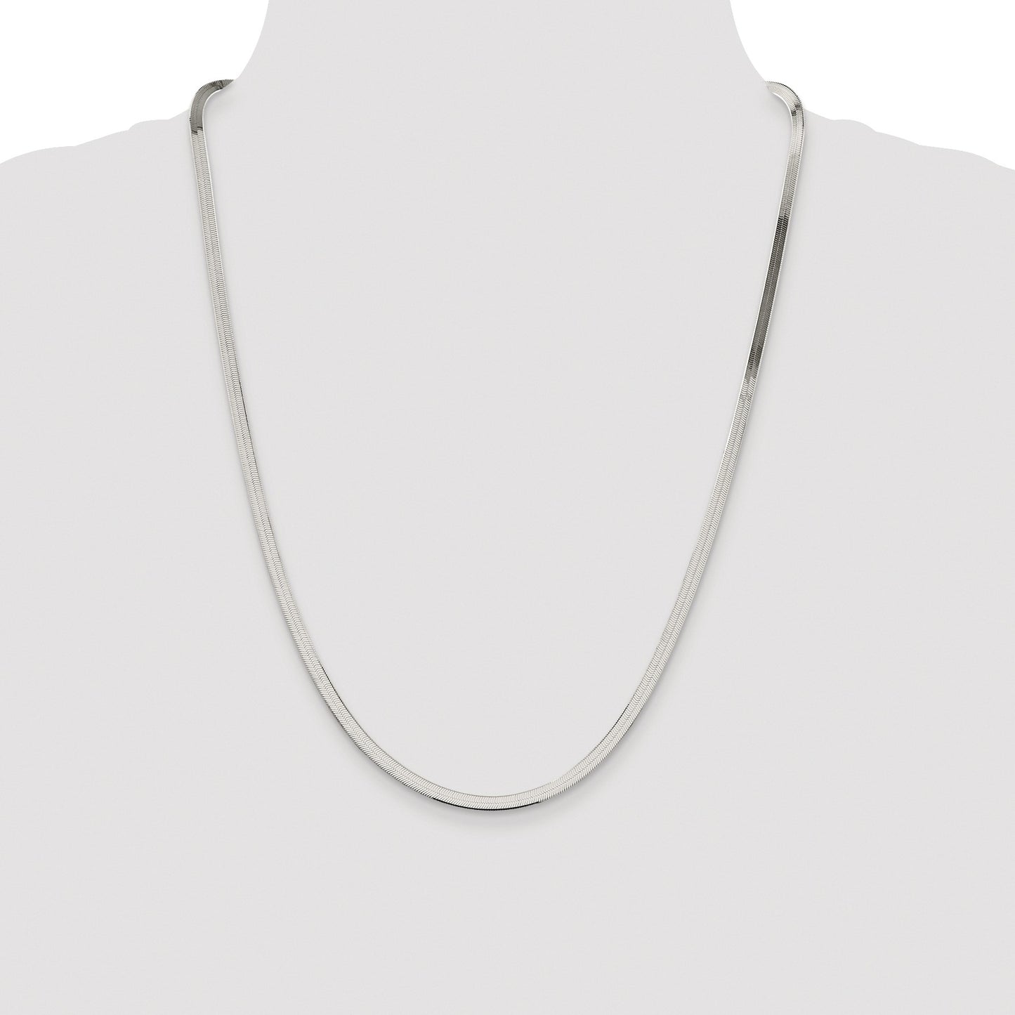 Sterling Silver Rhodium-plated 3.5mm Magic Herringbone Chain