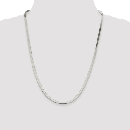 Sterling Silver Rhodium-plated 3.5mm Magic Herringbone Chain