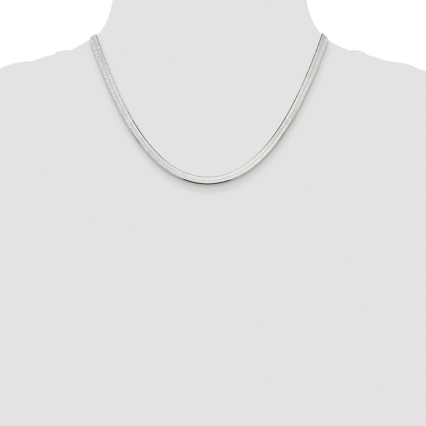 Sterling Silver Rhodium-plated 4.5mm Magic Herringbone Chain
