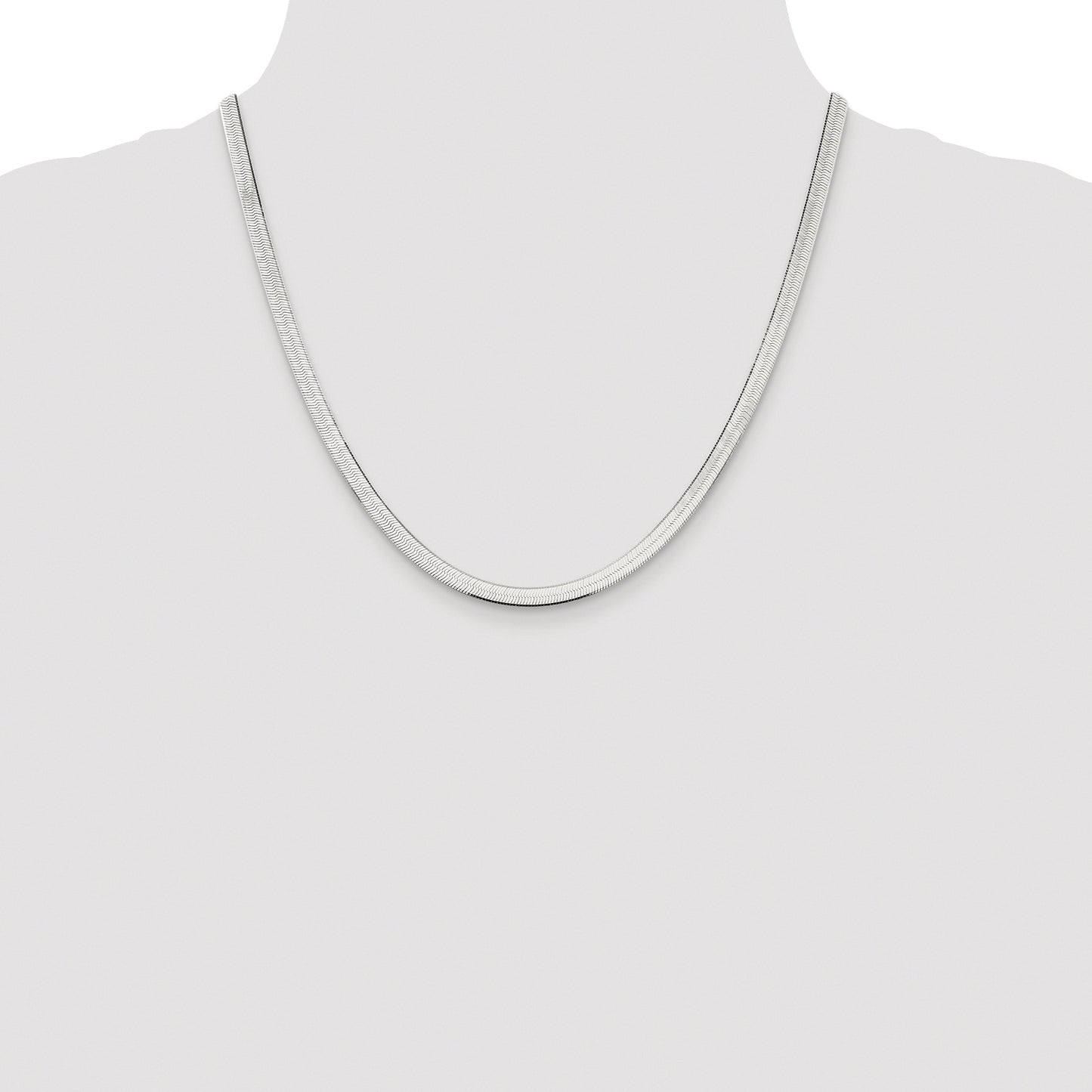 Sterling Silver Rhodium-plated 4.5mm Magic Herringbone Chain