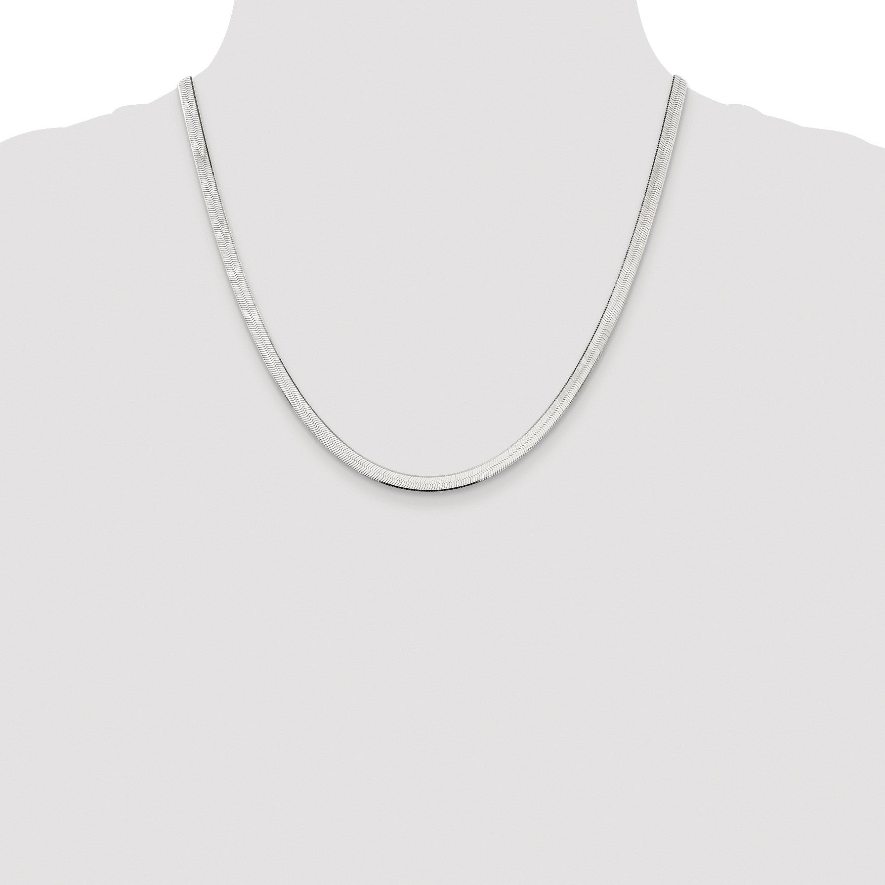 Sterling Silver Rhodium-plated 4.5mm Magic Herringbone Chain