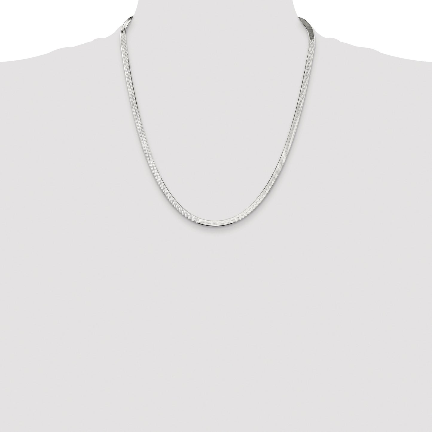 Sterling Silver Rhodium-plated 4.5mm Magic Herringbone Chain