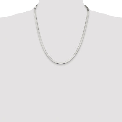 Sterling Silver Rhodium-plated 4.5mm Magic Herringbone Chain
