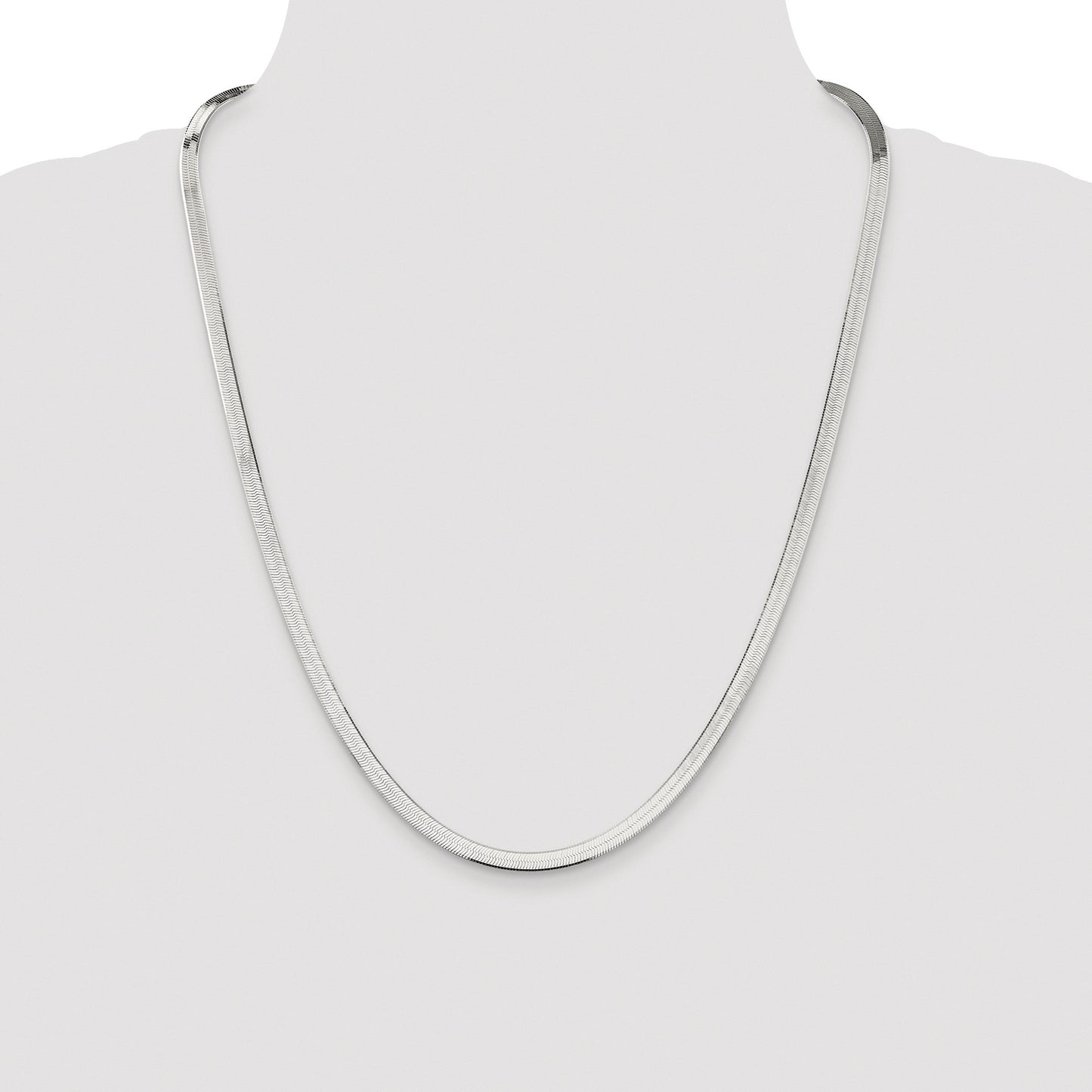 Sterling Silver Rhodium-plated 4.5mm Magic Herringbone Chain
