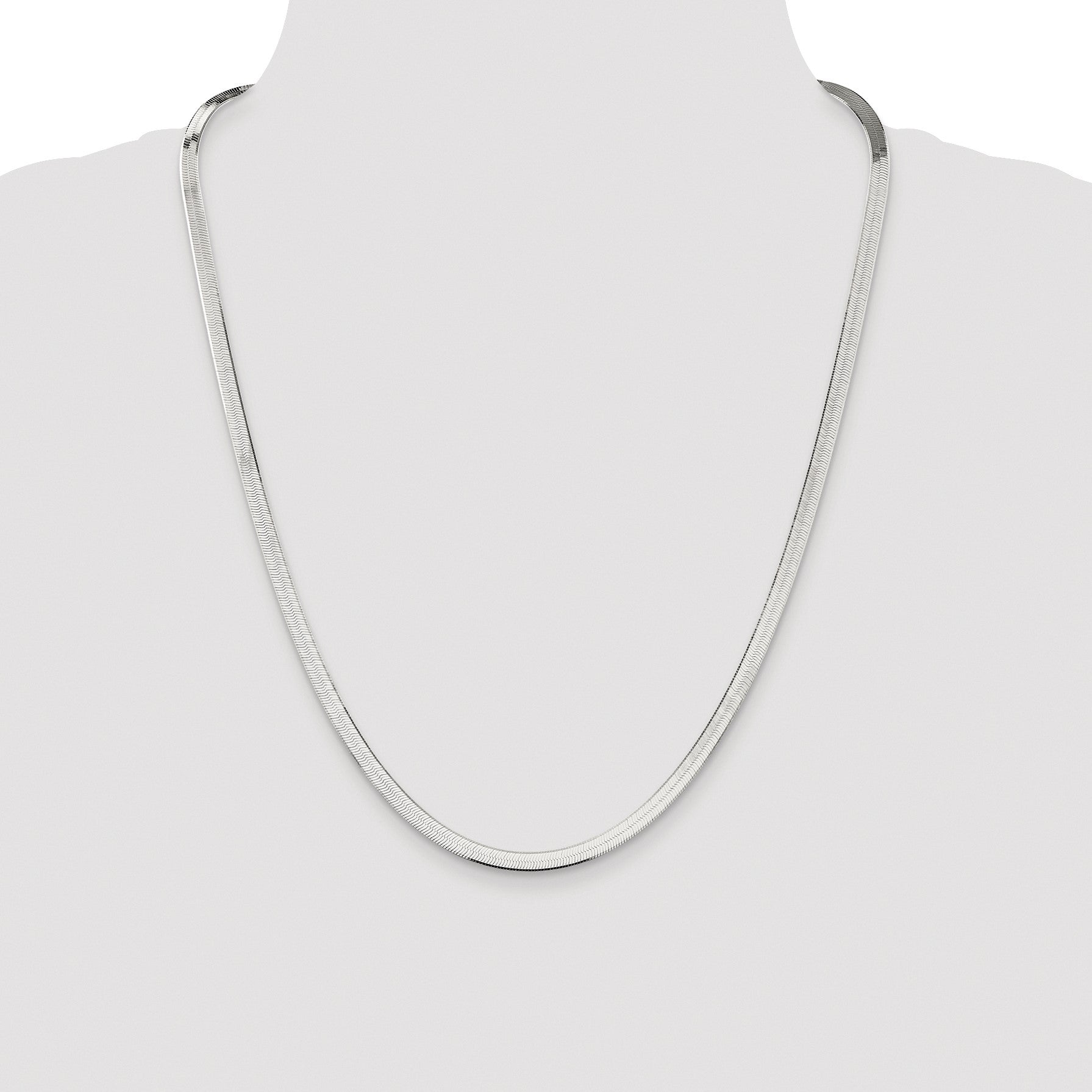 Sterling Silver Rhodium-plated 4.5mm Magic Herringbone Chain