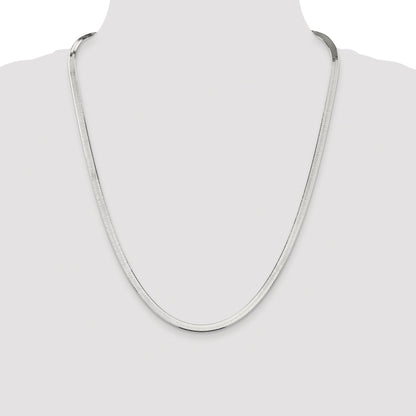 Sterling Silver Rhodium-plated 4.5mm Magic Herringbone Chain