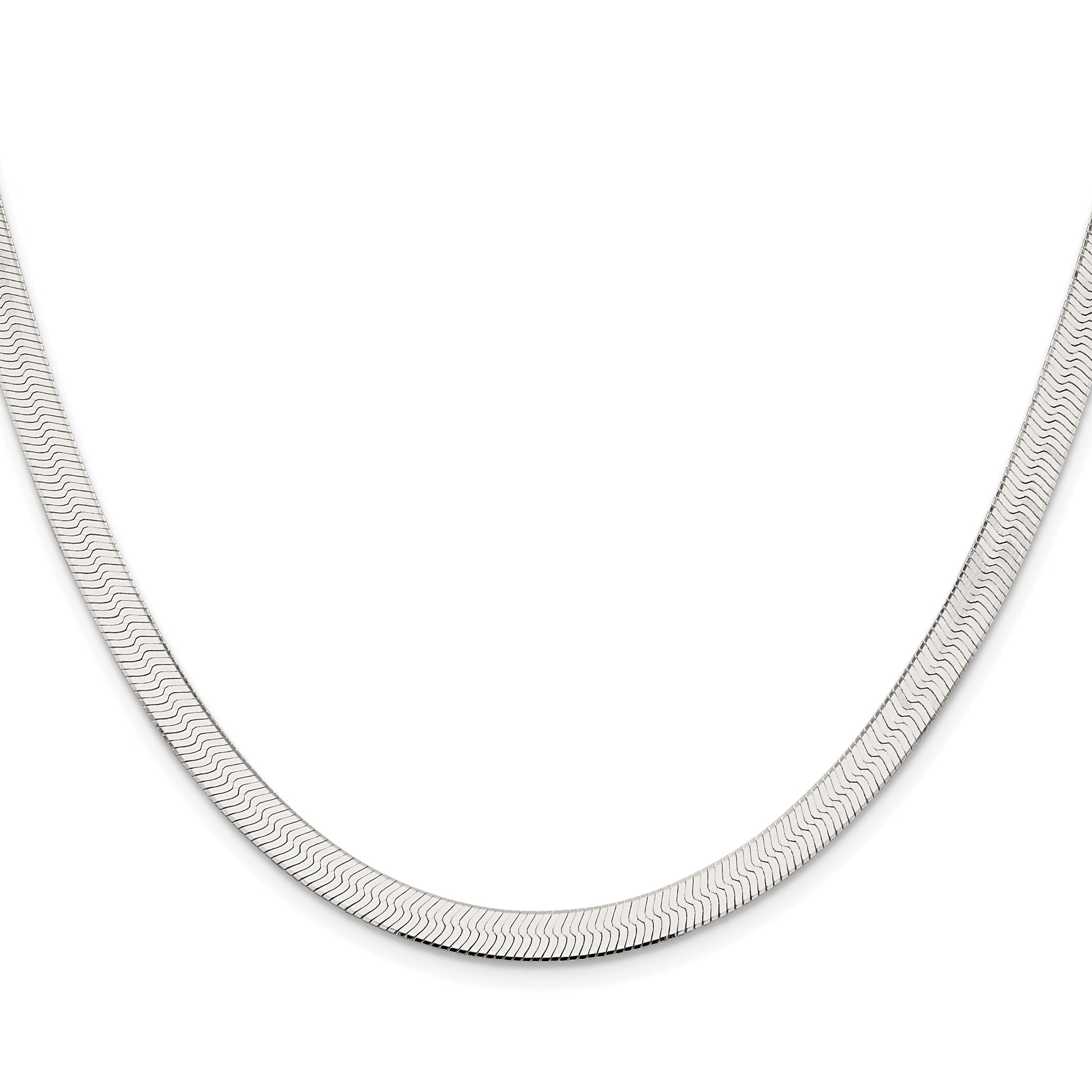Sterling Silver Rhodium-plated 5.25mm Magic Herringbone Chain