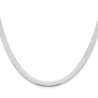 Sterling Silver Rhodium-plated 5.25mm Magic Herringbone Chain