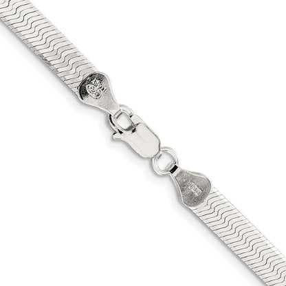 Sterling Silver Rhodium-plated 5.25mm Magic Herringbone Chain