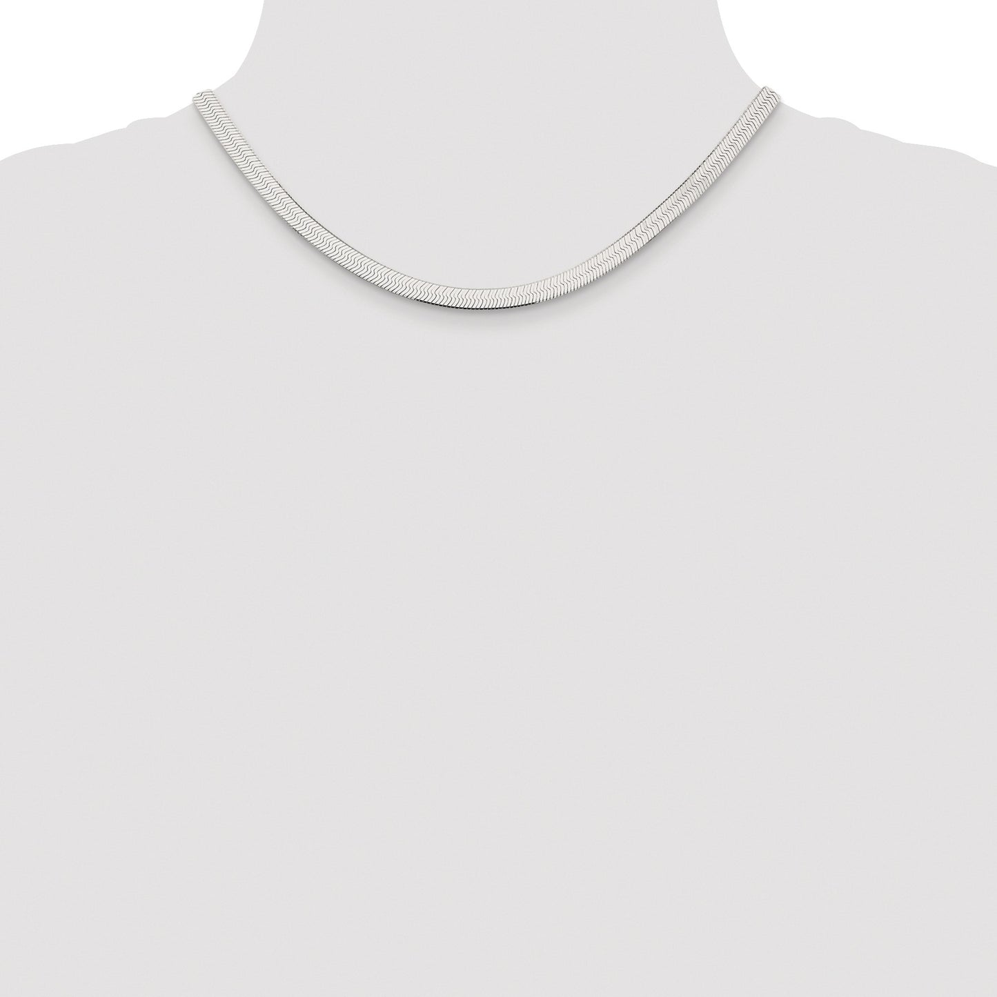 Sterling Silver Rhodium-plated 5.25mm Magic Herringbone Chain