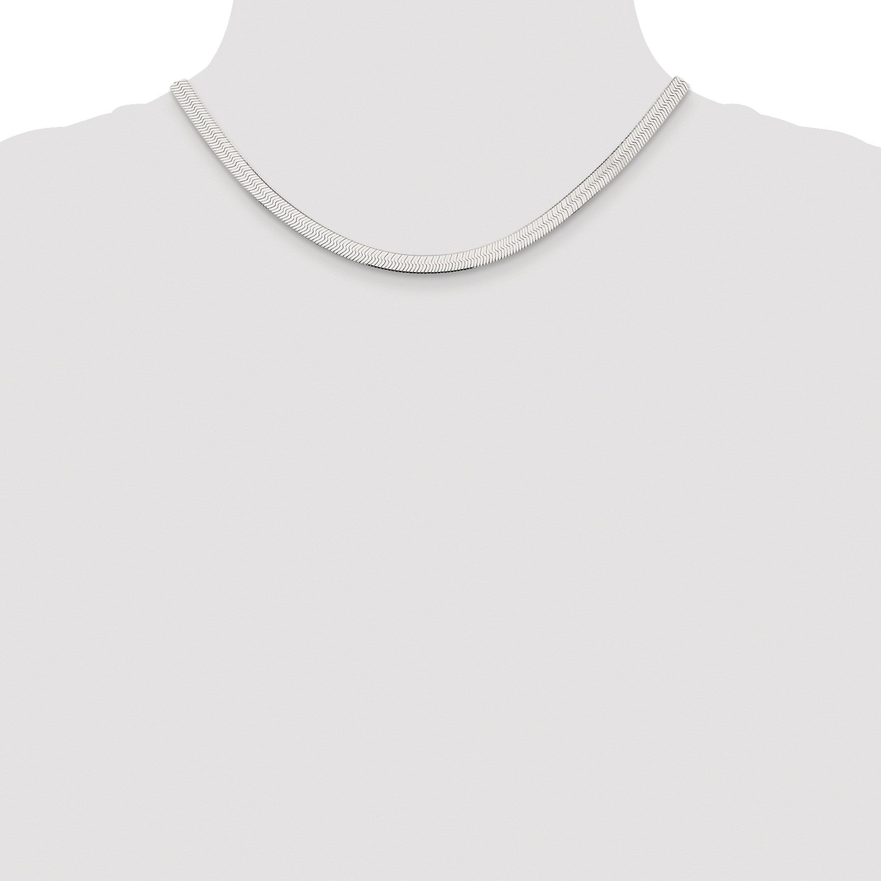 Sterling Silver Rhodium-plated 5.25mm Magic Herringbone Chain