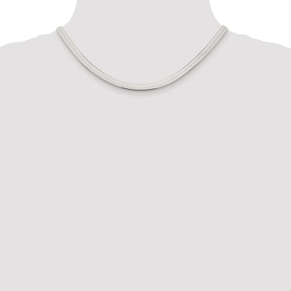 Sterling Silver Rhodium-plated 5.25mm Magic Herringbone Chain