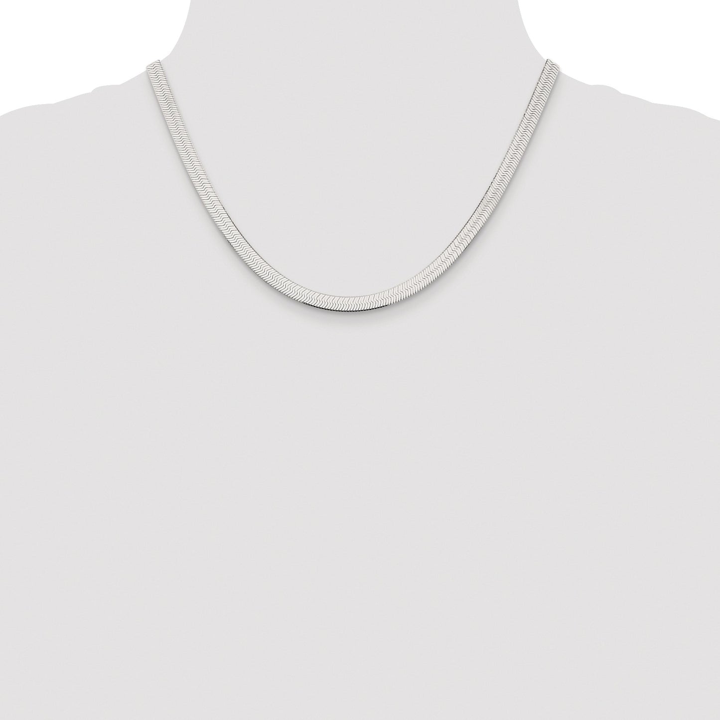 Sterling Silver Rhodium-plated 5.25mm Magic Herringbone Chain