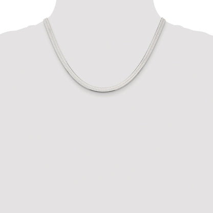 Sterling Silver Rhodium-plated 5.25mm Magic Herringbone Chain