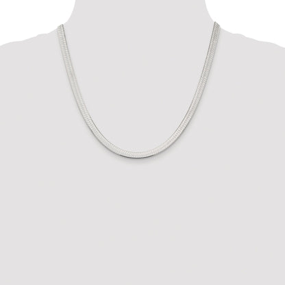 Sterling Silver Rhodium-plated 5.25mm Magic Herringbone Chain