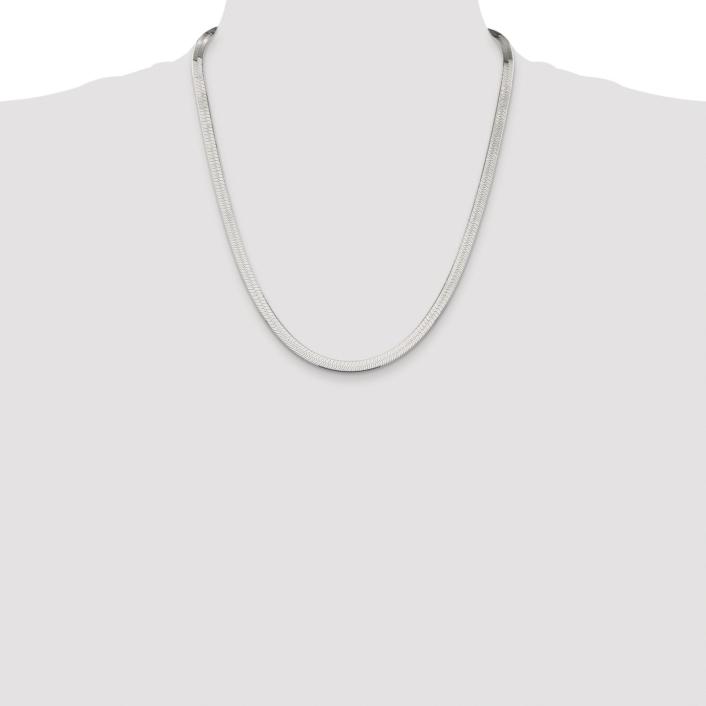 Sterling Silver Rhodium-plated 5.25mm Magic Herringbone Chain
