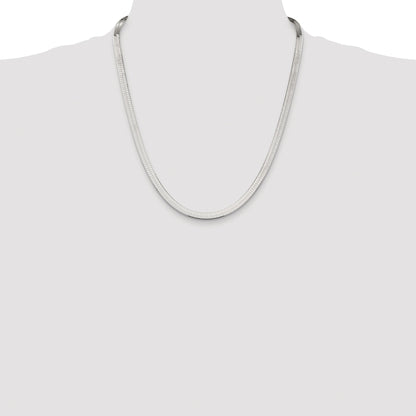 Sterling Silver Rhodium-plated 5.25mm Magic Herringbone Chain