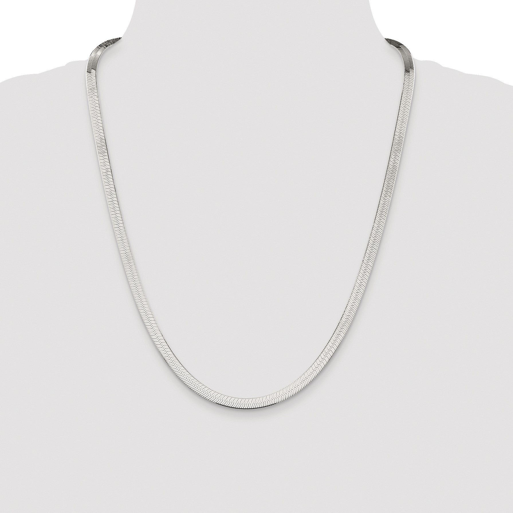 Sterling Silver Rhodium-plated 5.25mm Magic Herringbone Chain