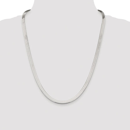 Sterling Silver Rhodium-plated 5.25mm Magic Herringbone Chain