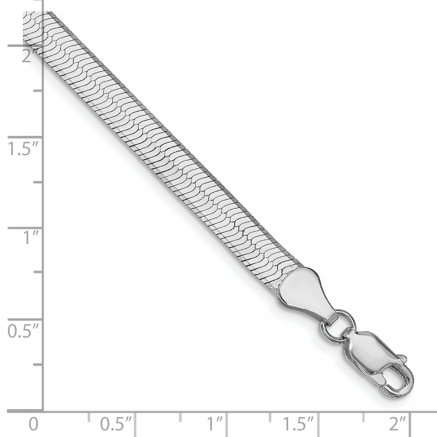 Sterling Silver Rhodium-plated 5.25mm Magic Herringbone Chain