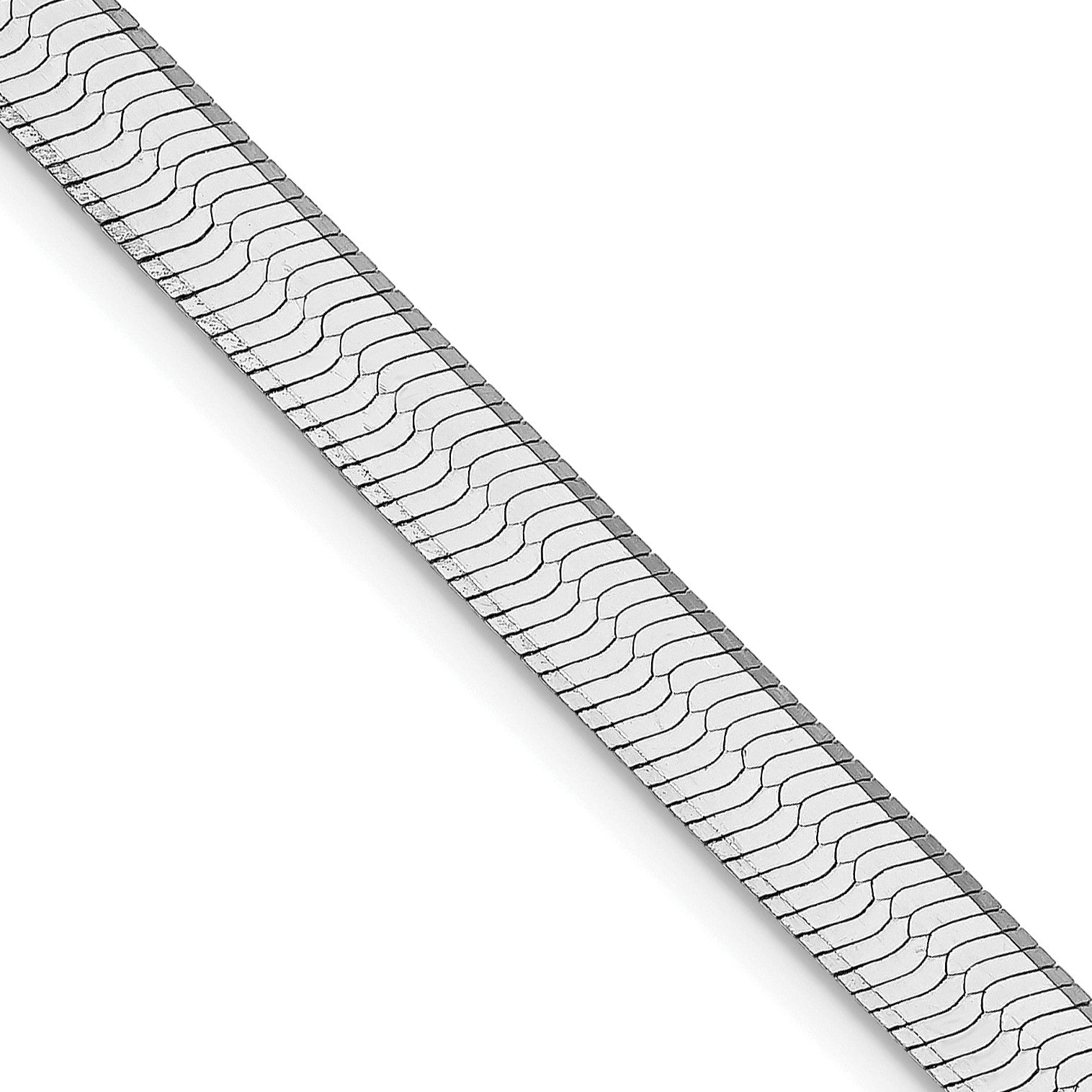 Sterling Silver Rhodium-plated 5.25mm Magic Herringbone Chain