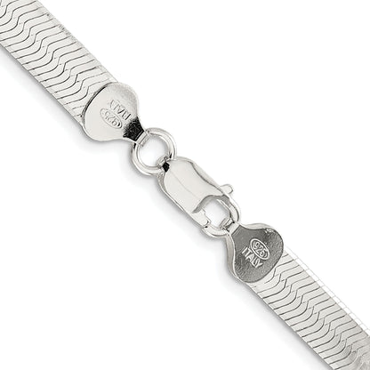 Sterling Silver Rhodium-plated 7.3mm Magic Herringbone Chain