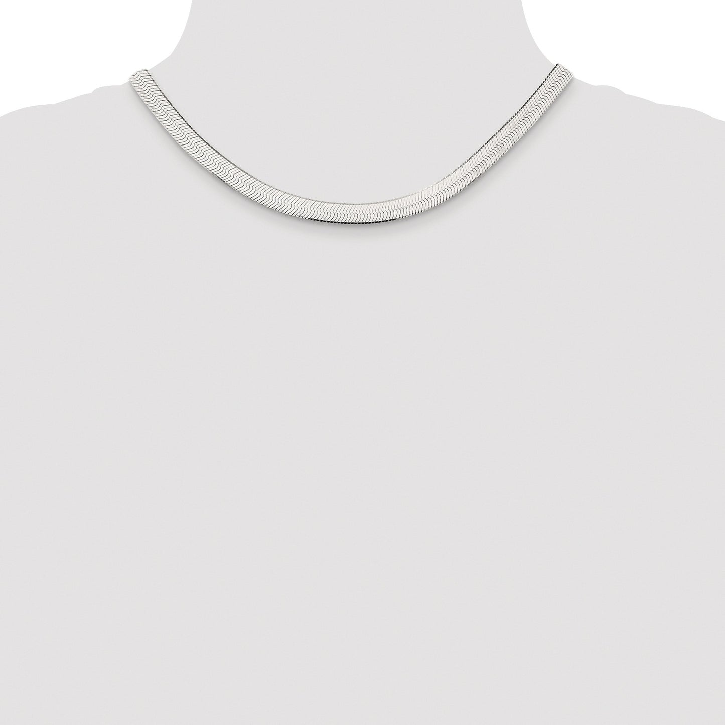 Sterling Silver Rhodium-plated 7.3mm Magic Herringbone Chain