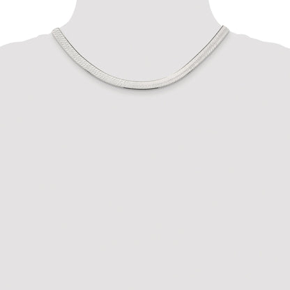 Sterling Silver Rhodium-plated 7.3mm Magic Herringbone Chain