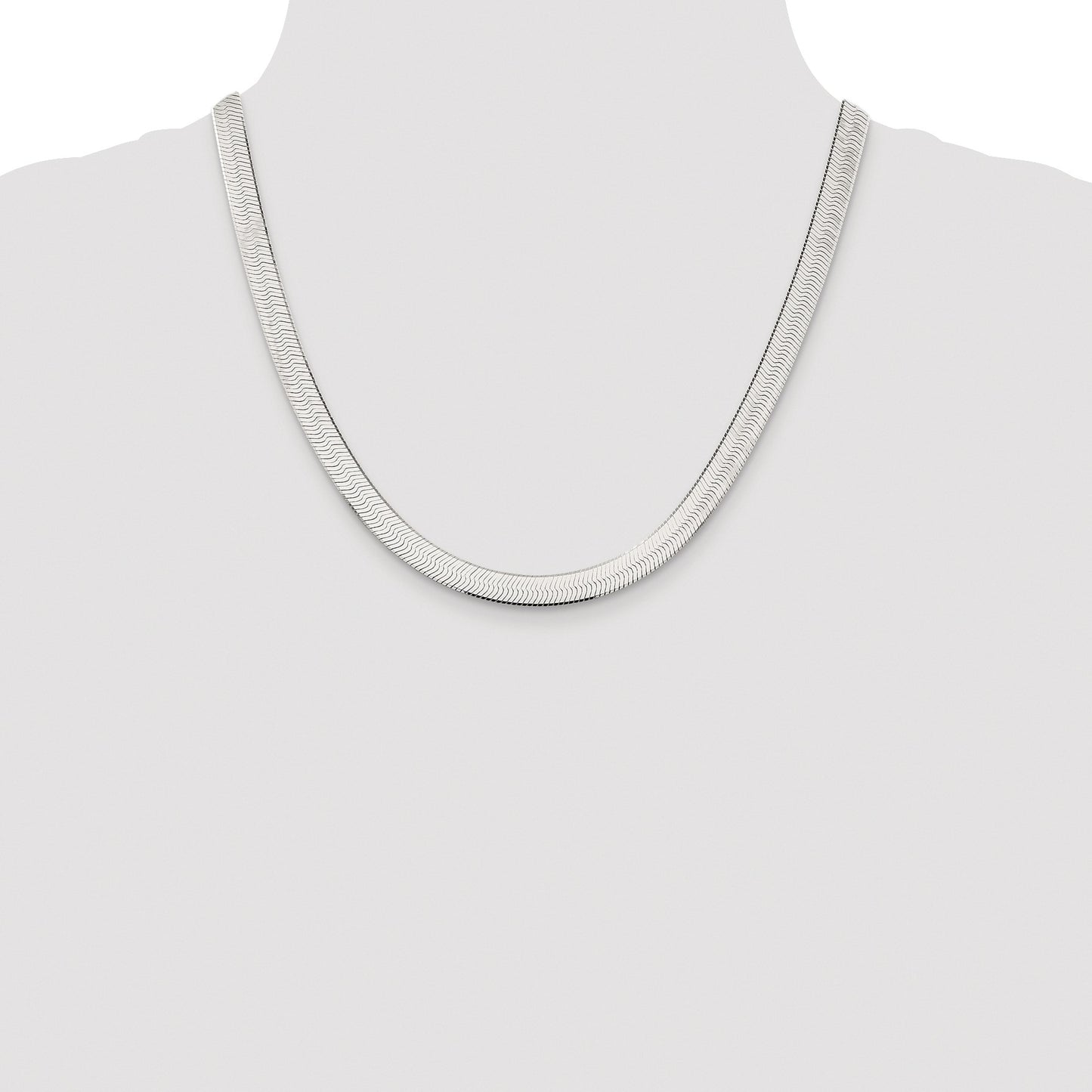 Sterling Silver Rhodium-plated 7.3mm Magic Herringbone Chain