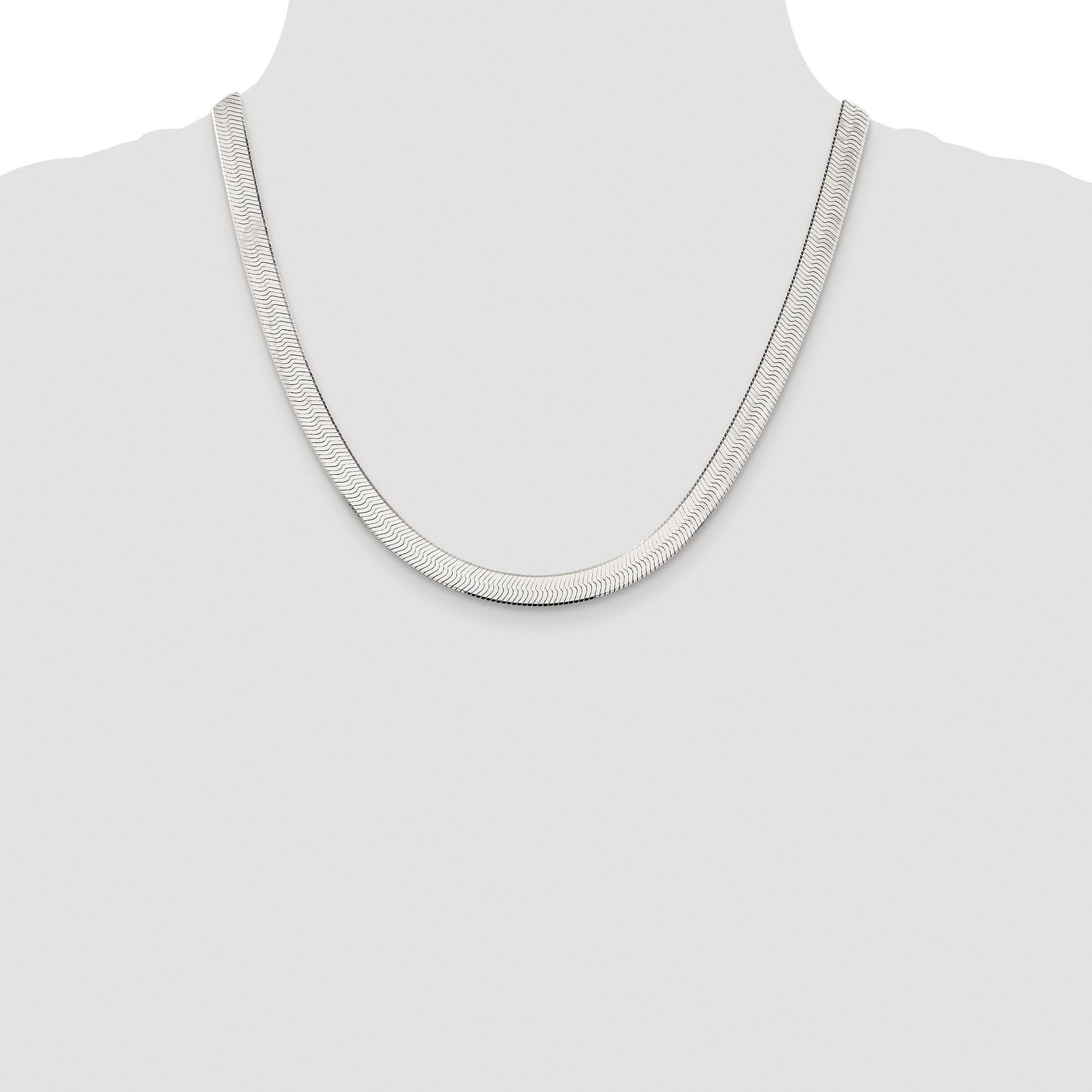 Sterling Silver Rhodium-plated 7.3mm Magic Herringbone Chain