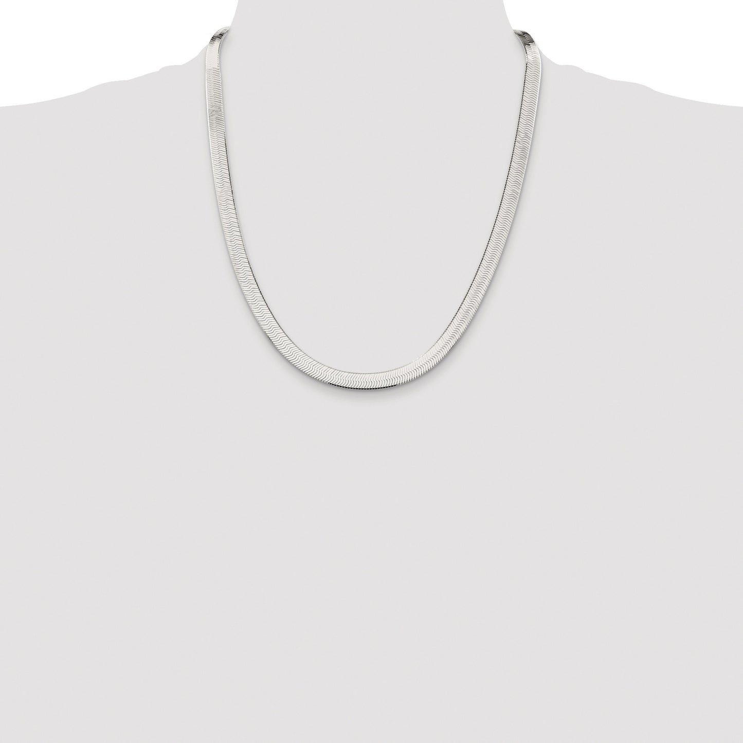 Sterling Silver Rhodium-plated 7.3mm Magic Herringbone Chain