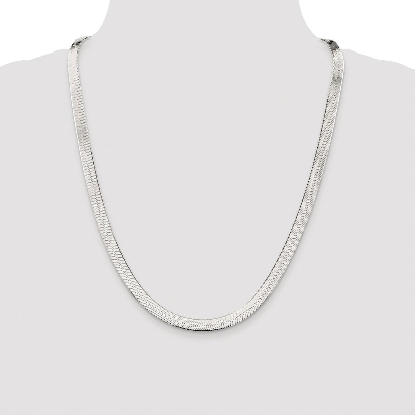 Sterling Silver Rhodium-plated 7.3mm Magic Herringbone Chain