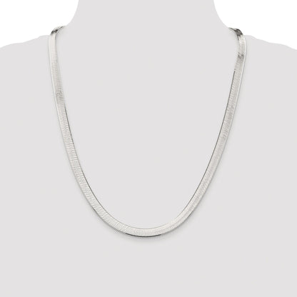 Sterling Silver Rhodium-plated 7.3mm Magic Herringbone Chain