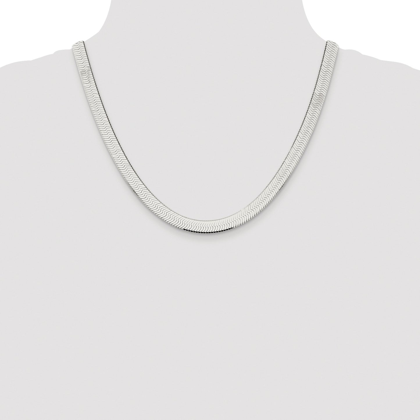 Sterling Silver Rhodium-plated 8mm Magic Herringbone Chain